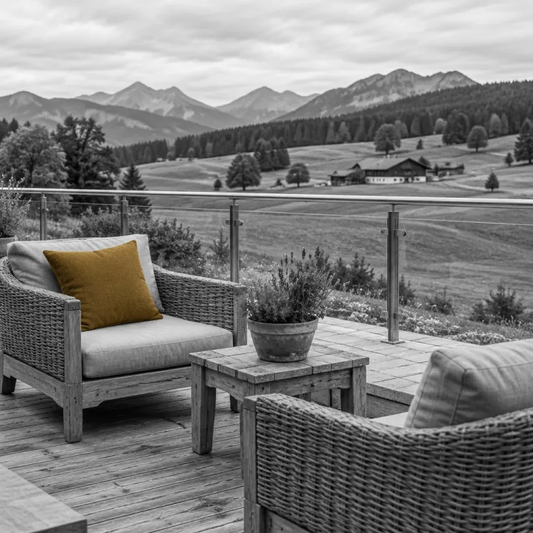 Allgäu Fotospots für Instagram: Hotels mit naturverbundenen Outdoor-Lounges und Terrassen